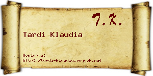 Tardi Klaudia névjegykártya