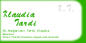 klaudia tardi business card